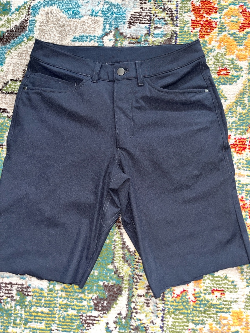 Lululemon Chino Shorts Mens 28 Black Warpstreme Stretch Cut Off Pants